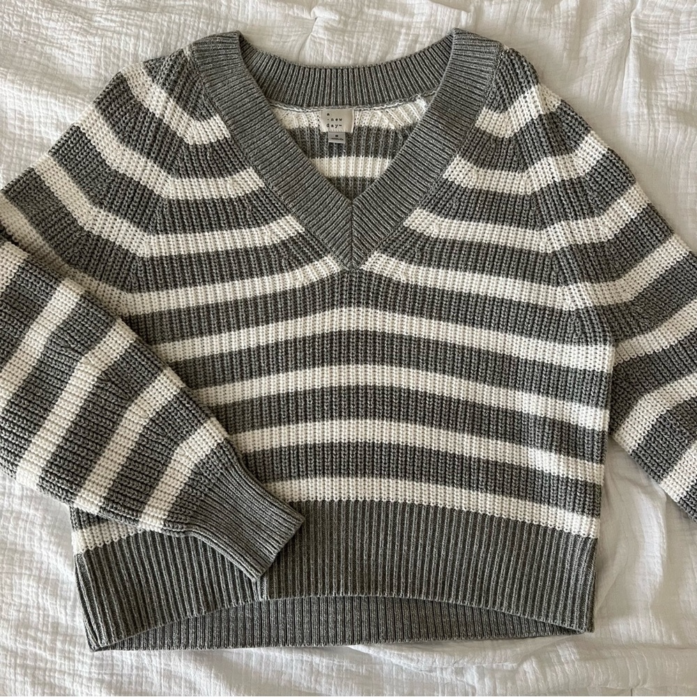 Striped Cropped Sweater